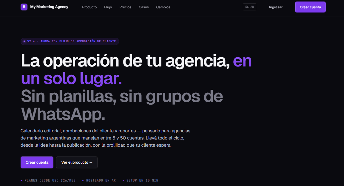 Captura de My Marketing Agency.